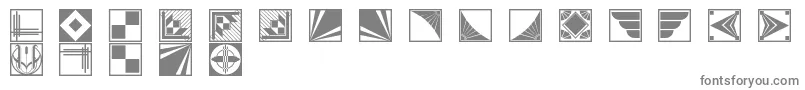 Decoborders-fontti – harmaat kirjasimet valkoisella taustalla