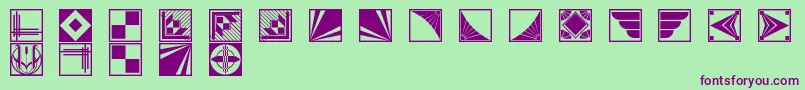 Шрифт Decoborders – фиолетовые шрифты на зелёном фоне