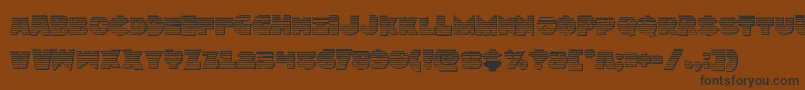 フォントZounderkitechrome – 黒い文字が茶色の背景にあります