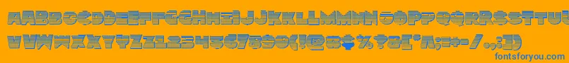 Zounderkitechrome Font – Blue Fonts on Orange Background