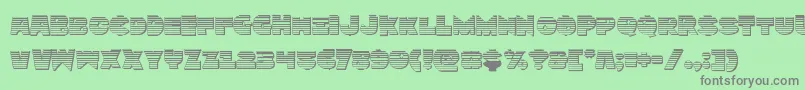 フォントZounderkitechrome – 緑の背景に灰色の文字