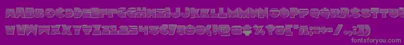 フォントZounderkitechrome – 紫の背景に灰色の文字