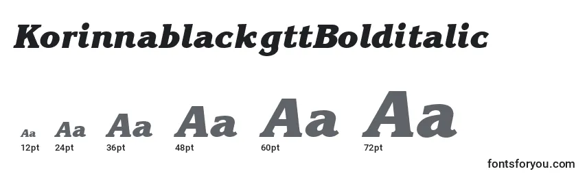 KorinnablackgttBolditalic Font Sizes