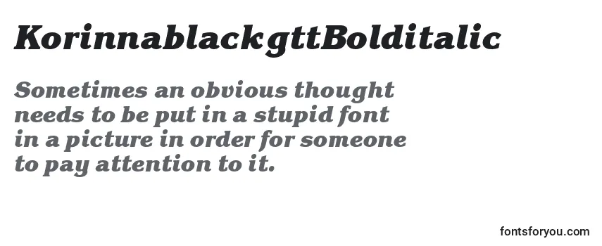 Review of the KorinnablackgttBolditalic Font
