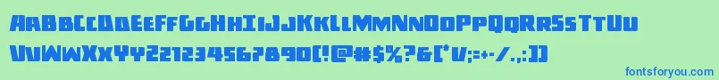 フォントDarkalliancecond – 青い文字は緑の背景です。