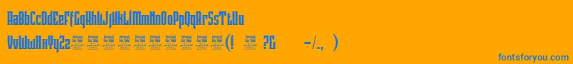 Czcionka PindunkPersonalUse – niebieskie czcionki na pomarańczowym tle