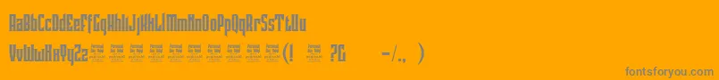 Czcionka PindunkPersonalUse – szare czcionki na pomarańczowym tle