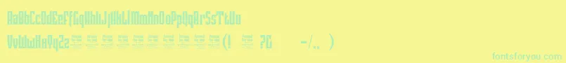 Fonte PindunkPersonalUse – fontes verdes em um fundo amarelo
