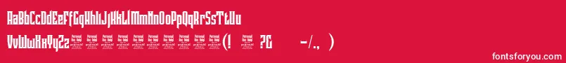 フォントPindunkPersonalUse – 赤い背景に白い文字