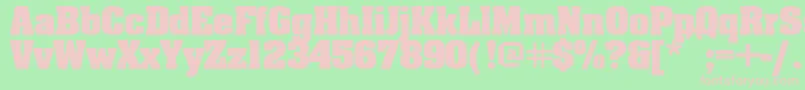 フォントAardv – 緑の背景にピンクのフォント
