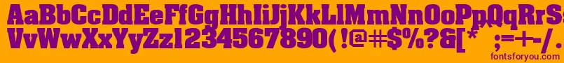 Aardv Font – Purple Fonts on Orange Background
