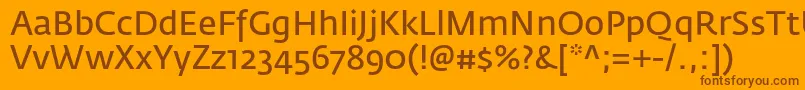 FedrasansproNormal Font – Brown Fonts on Orange Background