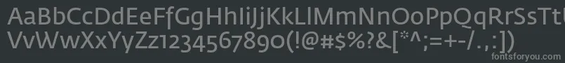 フォントFedrasansproNormal – 黒い背景に灰色の文字
