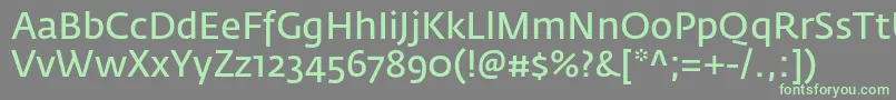 FedrasansproNormal Font – Green Fonts on Gray Background