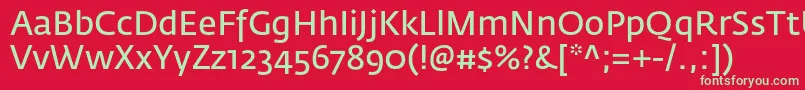 Шрифт FedrasansproNormal – зелёные шрифты на красном фоне