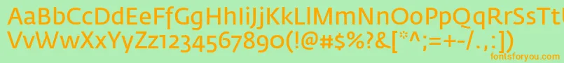 FedrasansproNormal Font – Orange Fonts on Green Background