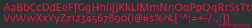 FedrasansproNormal Font – Red Fonts on Black Background