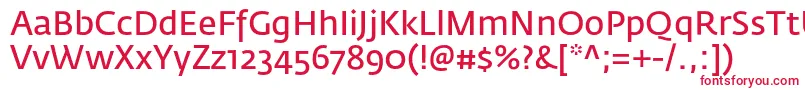 FedrasansproNormal-Schriftart – Rote Schriften auf weißem Hintergrund