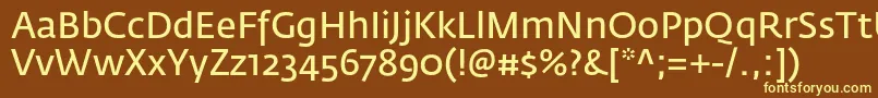 Шрифт FedrasansproNormal – жёлтые шрифты на коричневом фоне