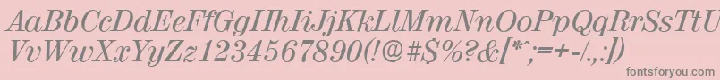 ValenciaserialMediumItalic Font – Gray Fonts on Pink Background