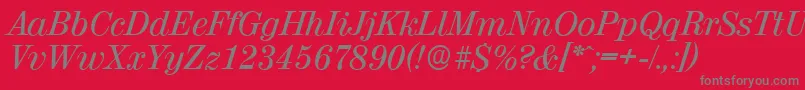 ValenciaserialMediumItalic Font – Gray Fonts on Red Background