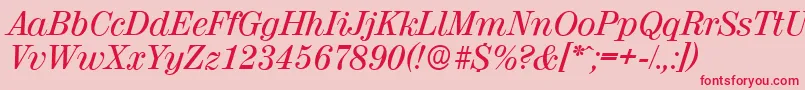 ValenciaserialMediumItalic Font – Red Fonts on Pink Background