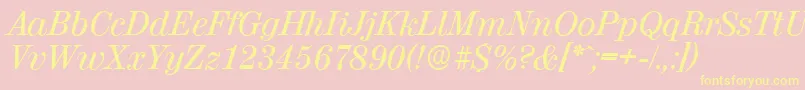 ValenciaserialMediumItalic Font – Yellow Fonts on Pink Background