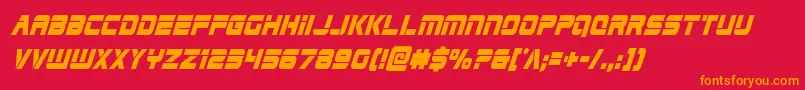 Edgeracercondsuperital Font – Orange Fonts on Red Background