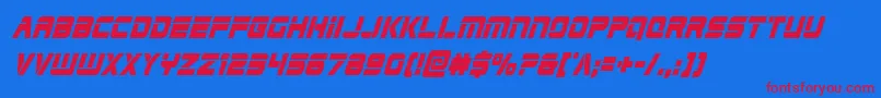 フォントEdgeracercondsuperital – 赤い文字の青い背景