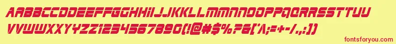 Edgeracercondsuperital-Schriftart – Rote Schriften auf gelbem Hintergrund