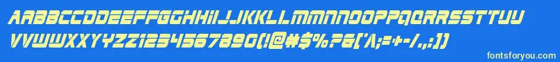 Edgeracercondsuperital Font – Yellow Fonts on Blue Background