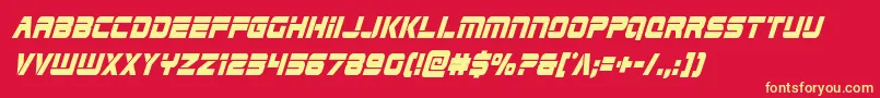 Шрифт Edgeracercondsuperital – жёлтые шрифты на красном фоне