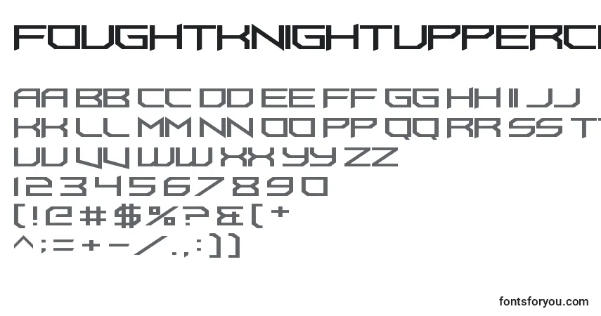 Schriftart FoughtknightUppercut – Alphabet, Zahlen, spezielle Symbole