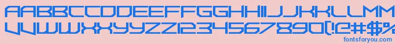 Fonte FoughtknightUppercut – fontes azuis em um fundo rosa