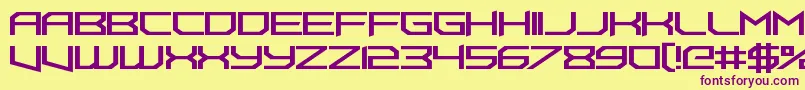 FoughtknightUppercut Font – Purple Fonts on Yellow Background