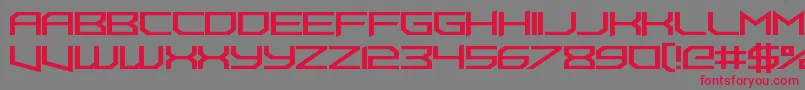 フォントFoughtknightUppercut – 赤い文字の灰色の背景