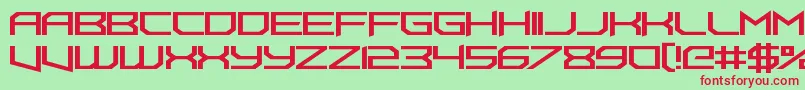 フォントFoughtknightUppercut – 赤い文字の緑の背景