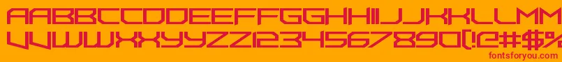 フォントFoughtknightUppercut – オレンジの背景に赤い文字