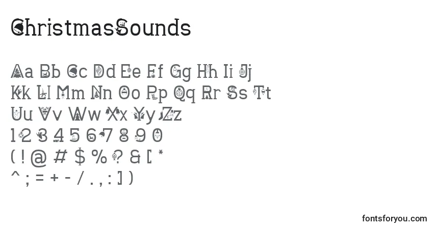 Czcionka ChristmasSounds – alfabet, cyfry, specjalne znaki
