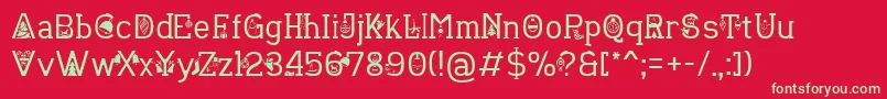 ChristmasSounds Font – Green Fonts on Red Background