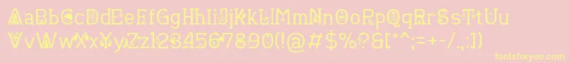 ChristmasSounds-Schriftart – Gelbe Schriften auf rosa Hintergrund