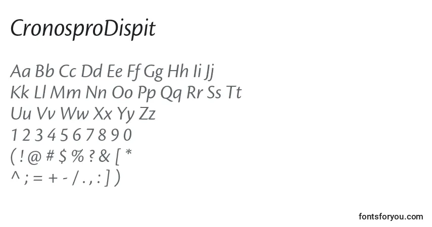 CronosproDispit-fontti – aakkoset, numerot, erikoismerkit
