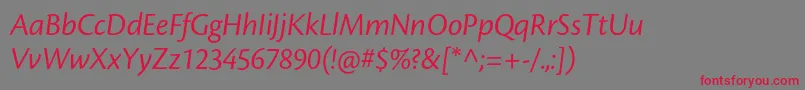CronosproDispit Font – Red Fonts on Gray Background