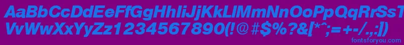 OlympiaExtraboldita Font – Blue Fonts on Purple Background