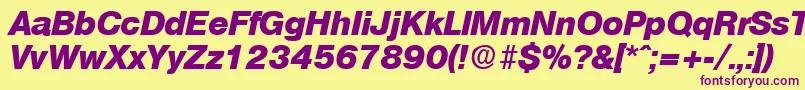 OlympiaExtraboldita Font – Purple Fonts on Yellow Background