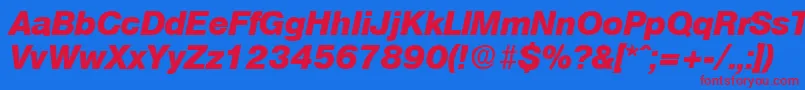 OlympiaExtraboldita Font – Red Fonts on Blue Background