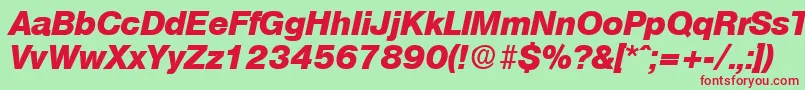 OlympiaExtraboldita Font – Red Fonts on Green Background