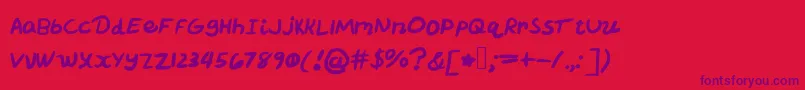 Creaticredad Font – Purple Fonts on Red Background