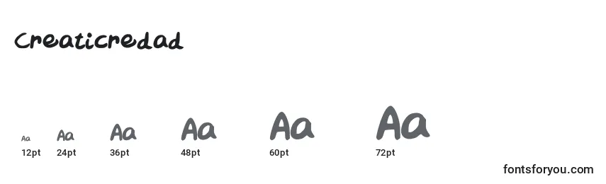 Creaticredad Font Sizes