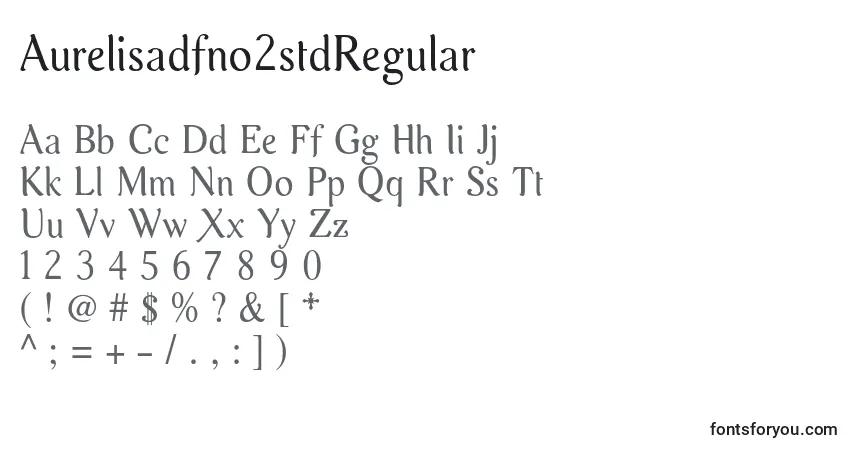 A fonte Aurelisadfno2stdRegular – alfabeto, números, caracteres especiais